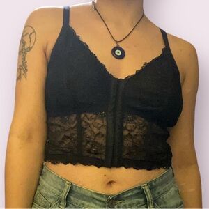 black lace corset top
